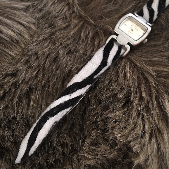 Ladies Anna Bella zebra print band silver watch - Picture 6 of 8
